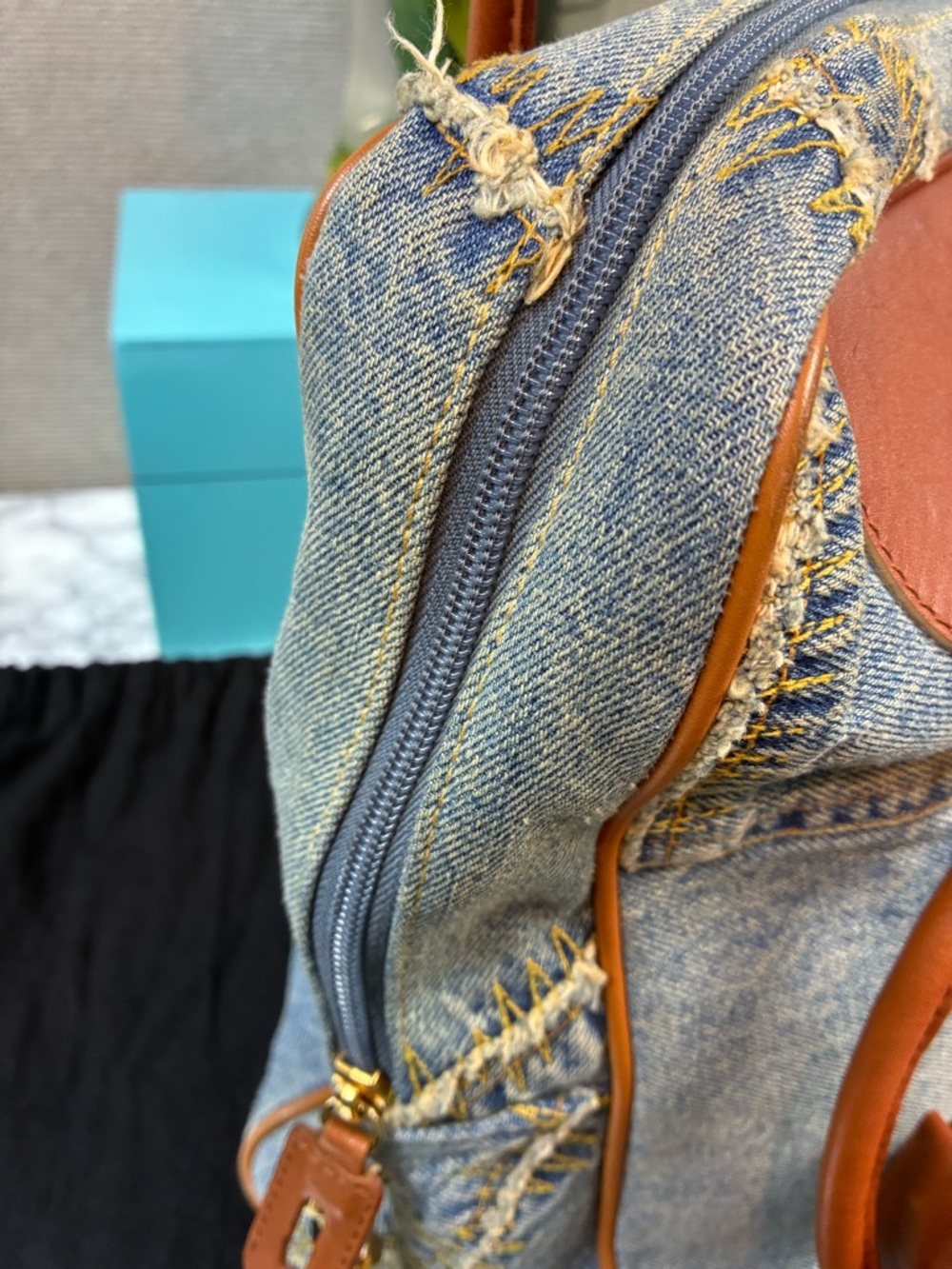Dolce & Gabbana Denim Patchwork Blue Jean Shoulder Bag - Excellent Condition - Picture 10 of 16